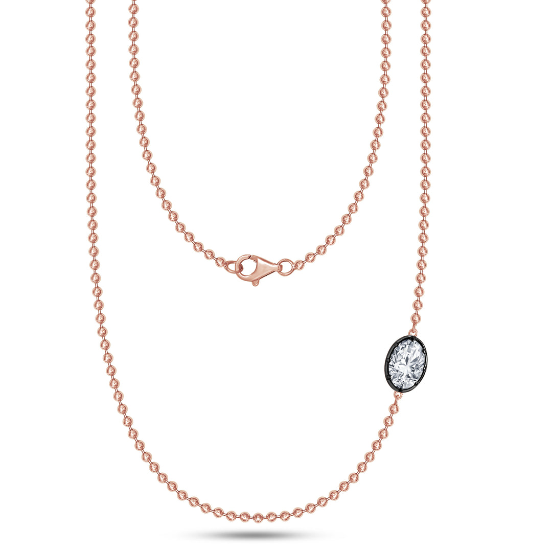 Georgian Oval Diamond Beaded Necklace