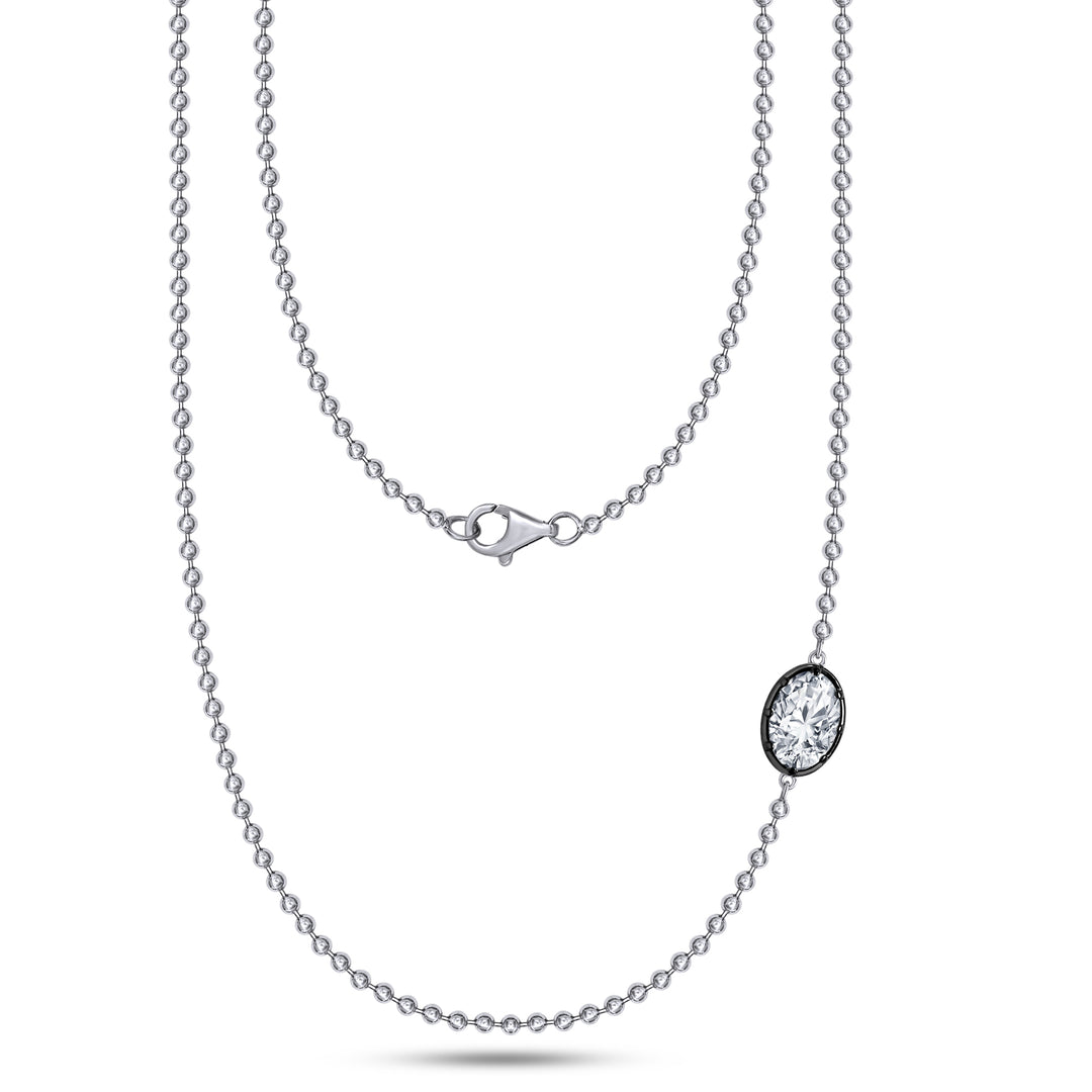 Georgian Oval Diamond Beaded Necklace