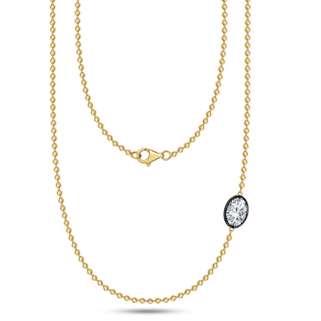 Georgian Oval Diamond Beaded Necklace