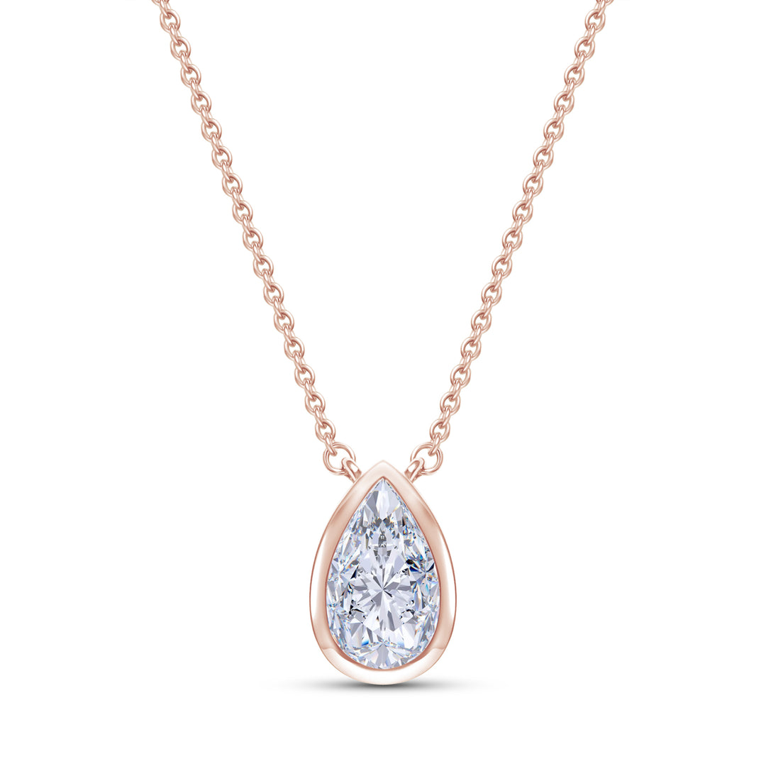 Bezel-Set Pear Diamond Pendant