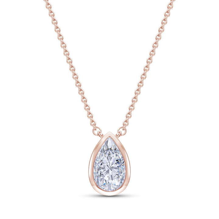 Bezel-Set Pear Diamond Pendant