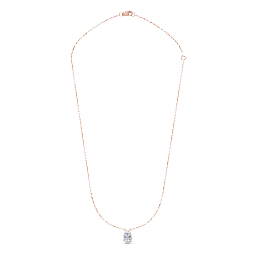 Bezel-Set Pear Diamond Pendant