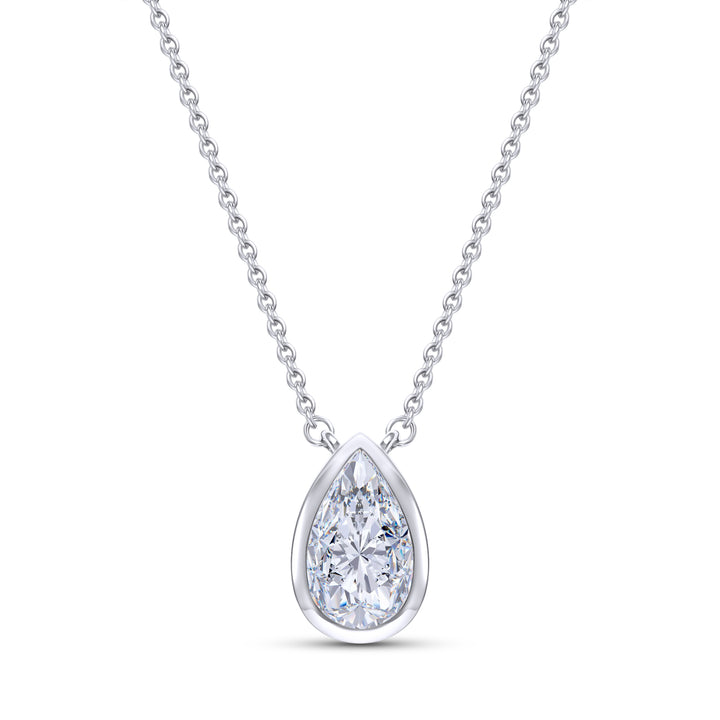Bezel-Set Pear Diamond Pendant