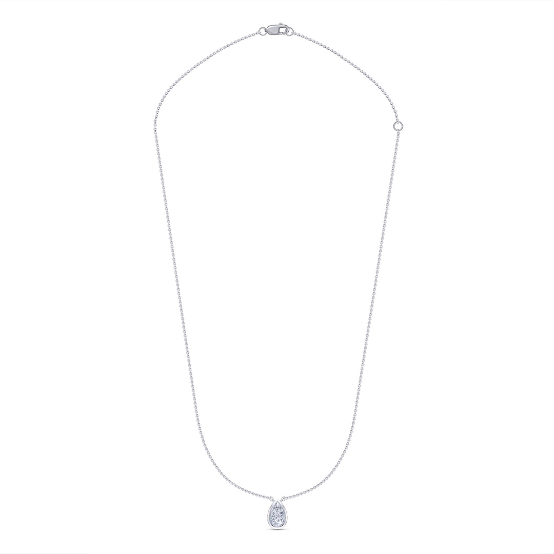Bezel-Set Pear Diamond Pendant