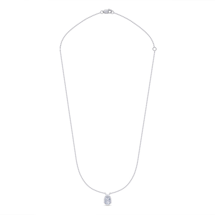 Bezel-Set Pear Diamond Pendant