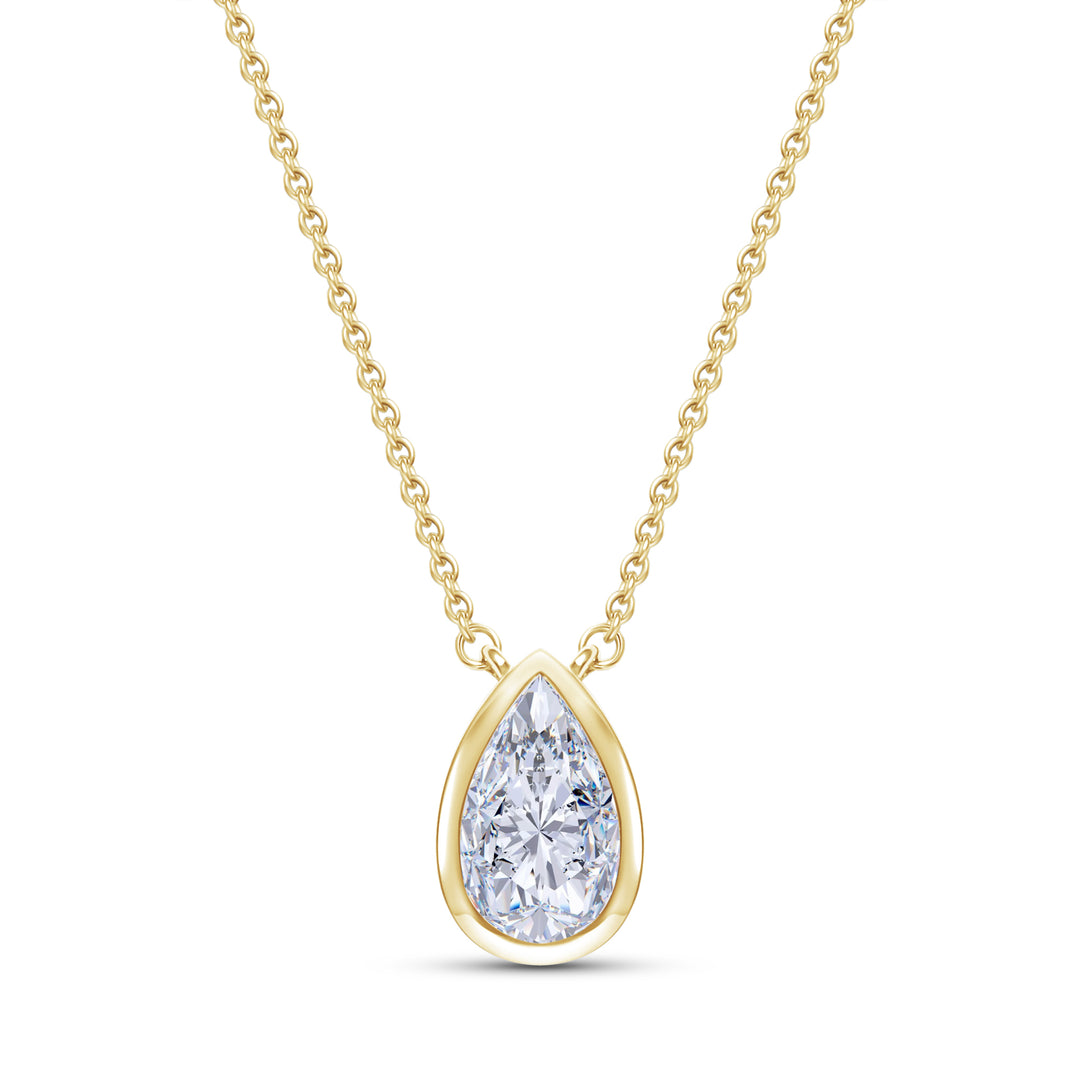 Bezel-Set Pear Diamond Pendant