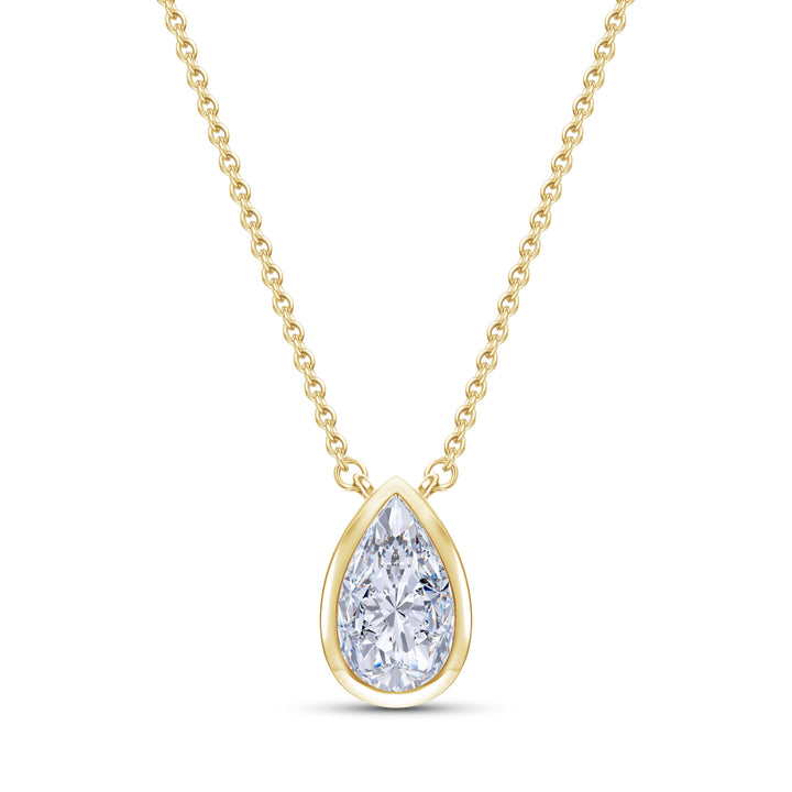 Bezel-Set Pear Diamond Pendant