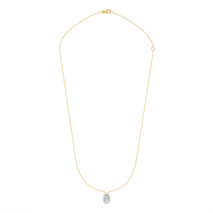Bezel-Set Pear Diamond Pendant