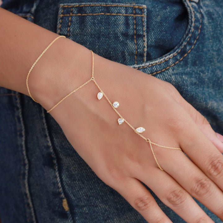 Fancy Shape Diamond Hand Chain