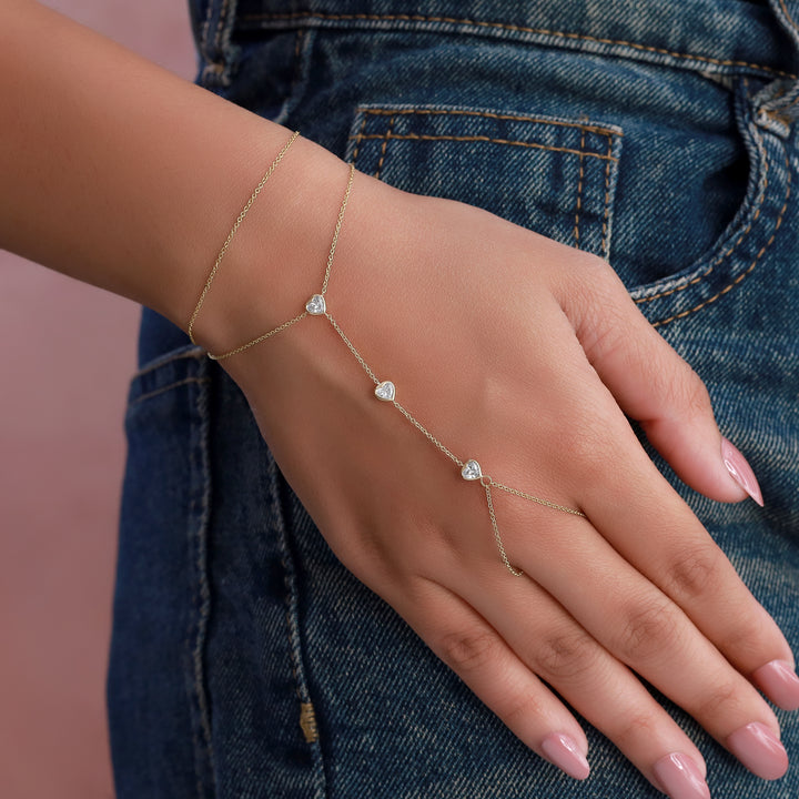 Heart Diamond Hand Chain