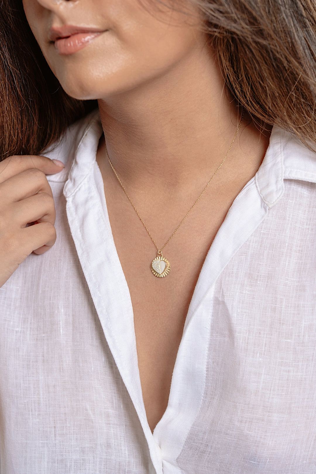 Lamia Heart Coin Necklace