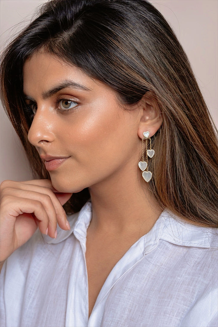 Cheyenne Dangling Heart Earrings