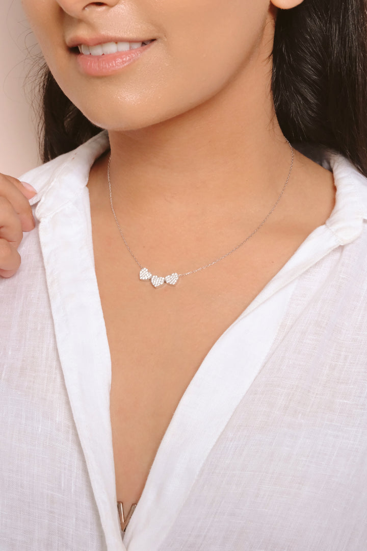 New York Dancing Heart Trio Necklace