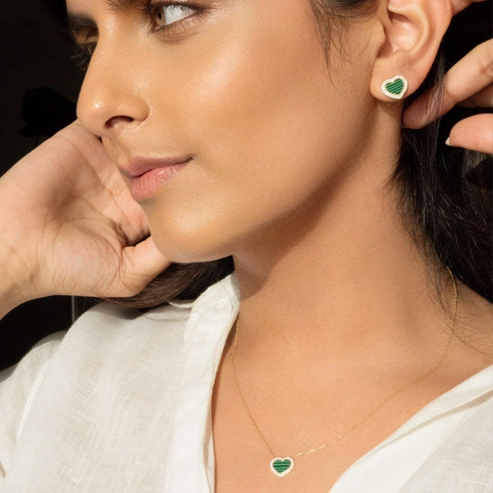 Cheyenne Malachite Heart Set | Reina by Ria