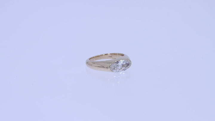 Moval Diamond Pinky Ring