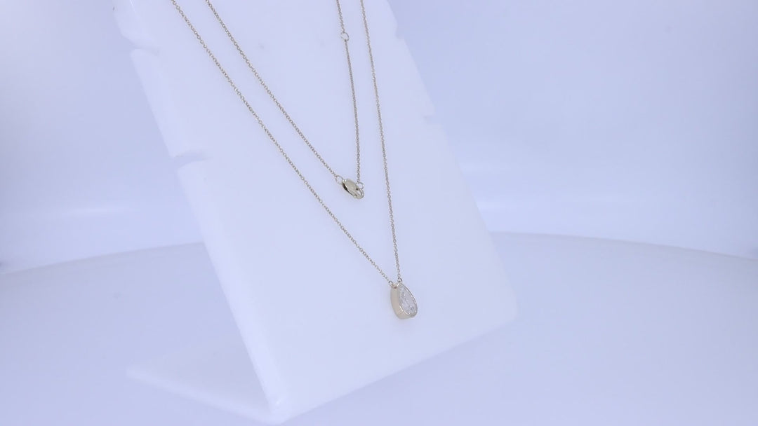 Bezel-Set Pear Diamond Pendant