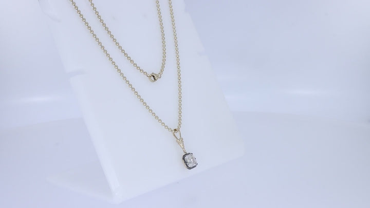 Georgian Asscher Cut Diamond Beaded Necklace